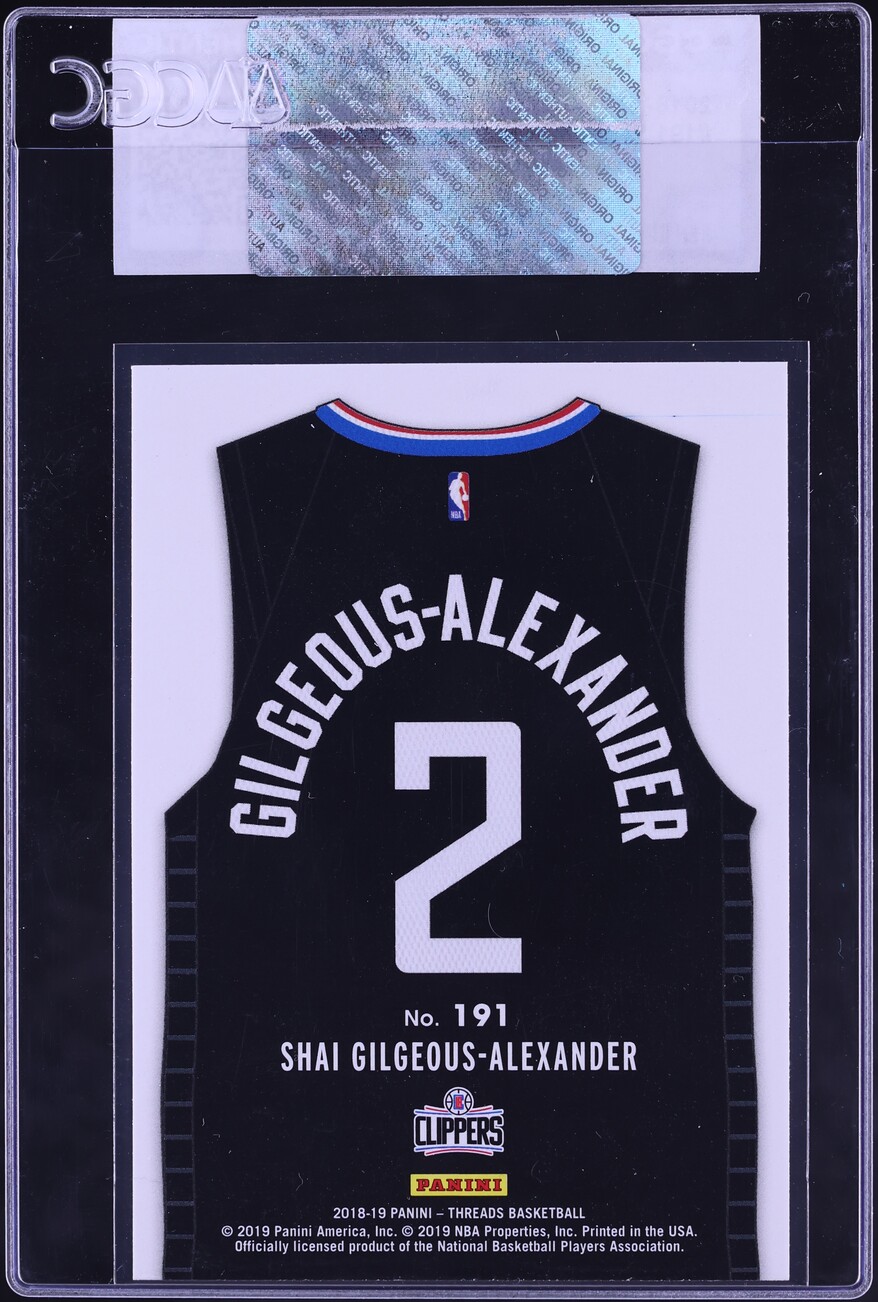 2018 Panini Threads Shai Gilgeous-Alexander ROOKIE #191 CGC AUTH