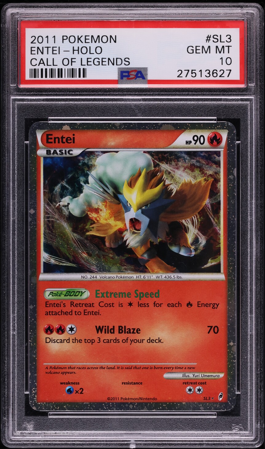 2011 Pokemon Call Of Legends Holo Entei #SL3 PSA 10 GEM MINT