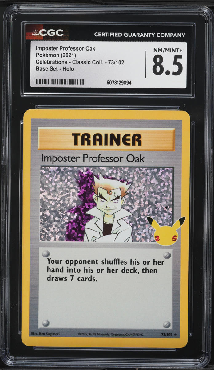 2021 Pokemon SWSH Celebrations Classic Holo Imposter Professor Oak #73 CGC 8.5