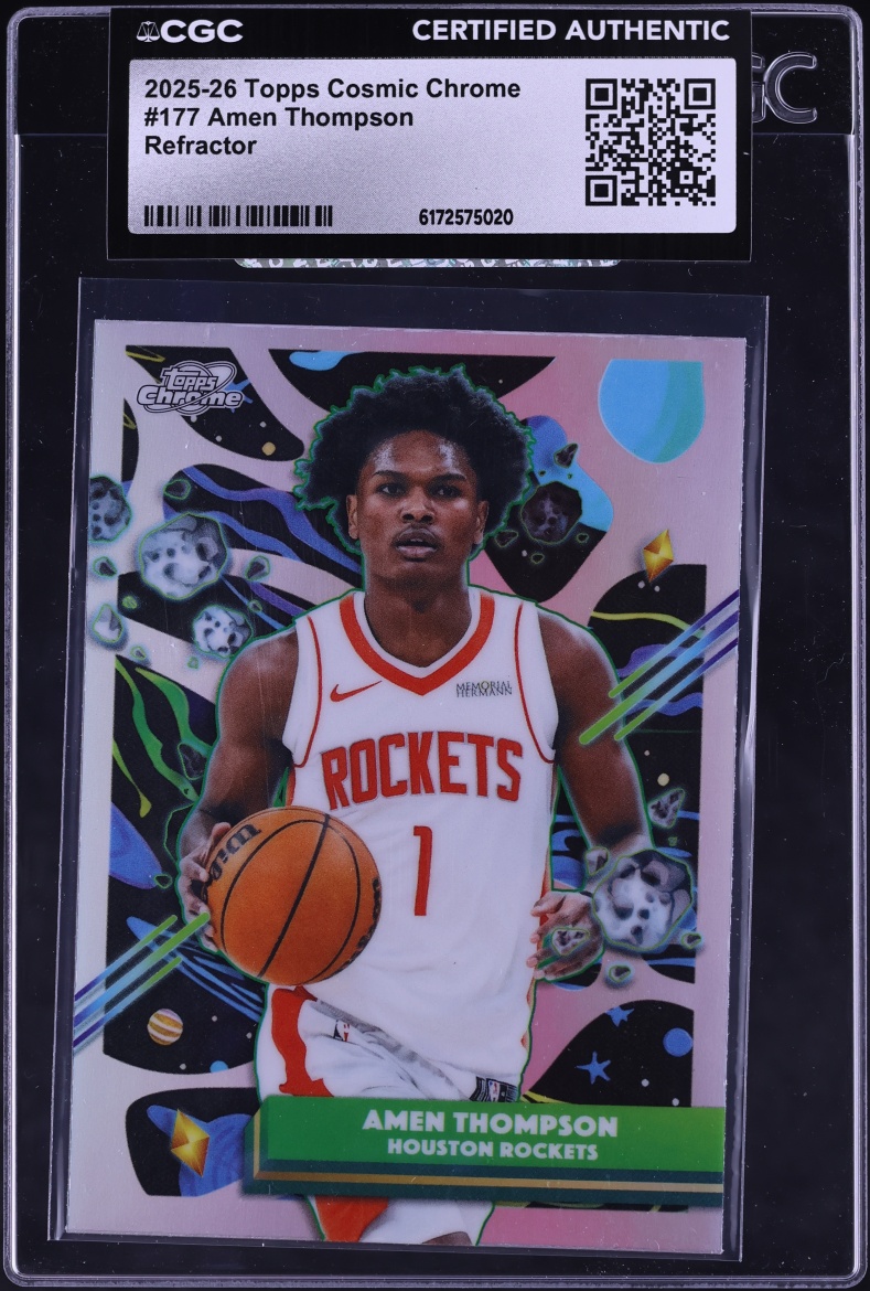 2025 Topps Chrome Cosmic Refractor Amen Thompson #177 CGC AUTH