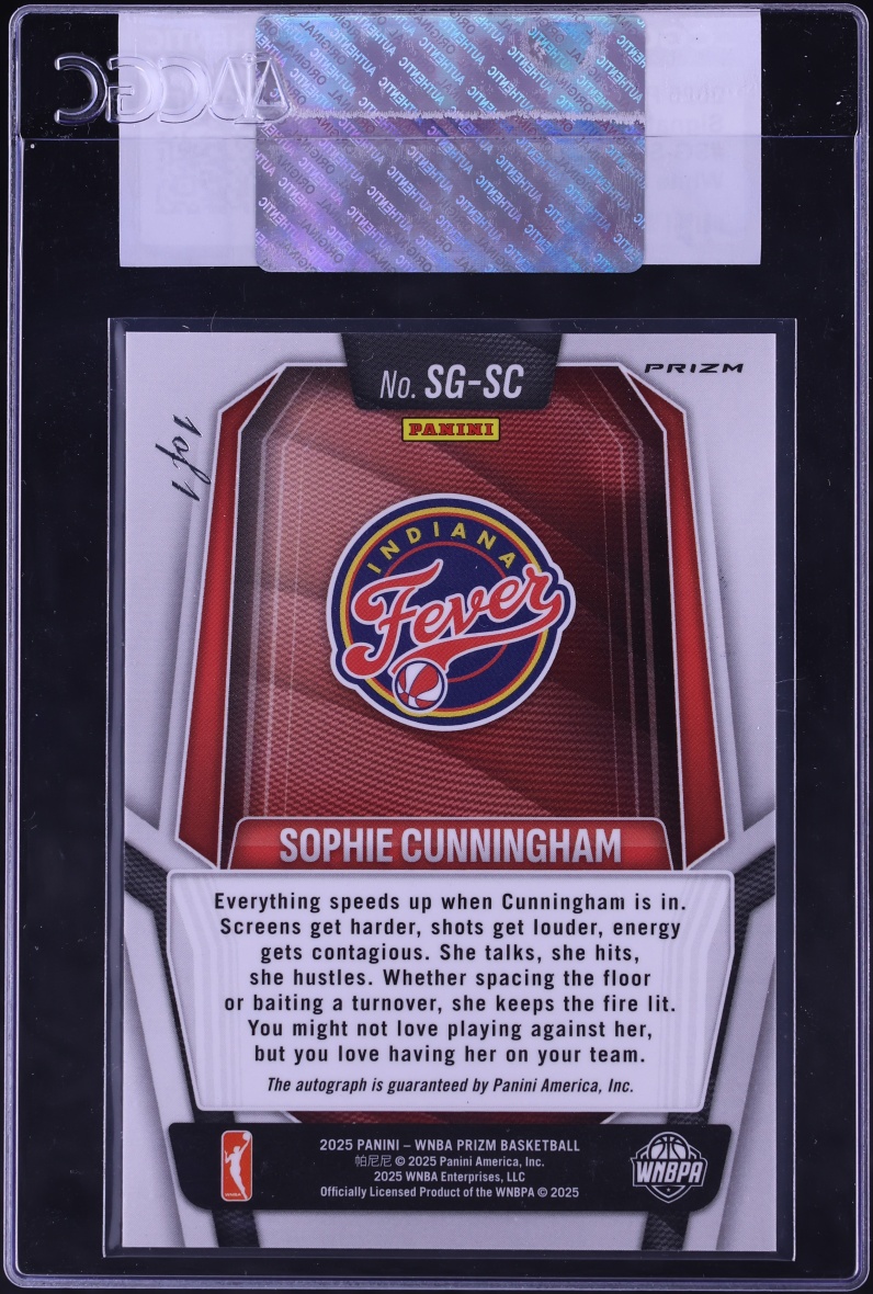 2025 Panini Prizm WNBA Signatures White Sparkle Sophie Cunningham AUTO 1/1 #SG-SC CGC AUTH
