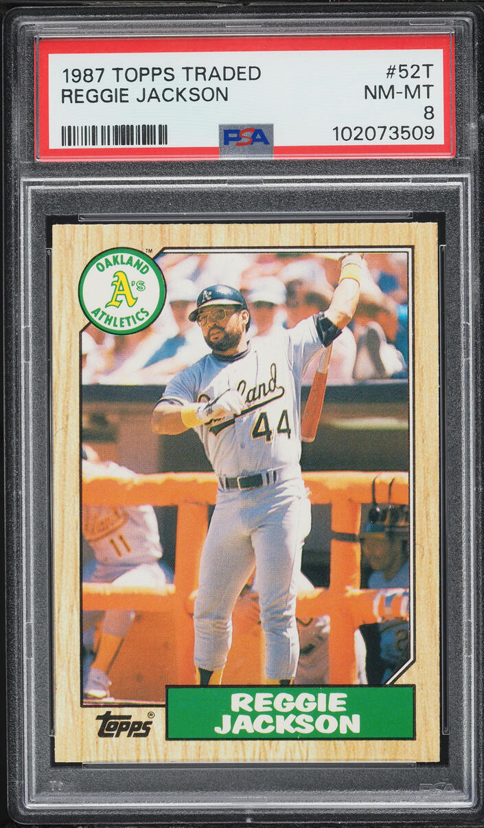 1987 Topps Traded Reggie Jackson #52T PSA 8 NM-MT