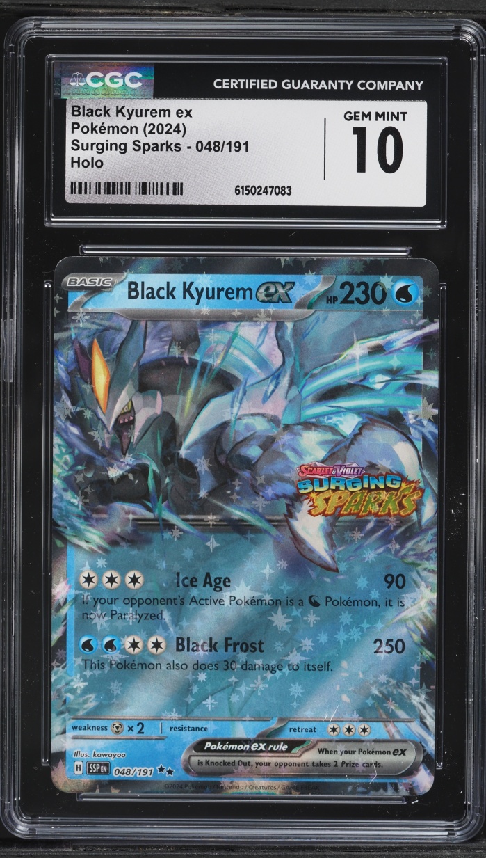 2024 Pokemon Scarlet & Violet Surging Sparks Holo Black Kyurem ex #48 CGC 10 GEM MINT