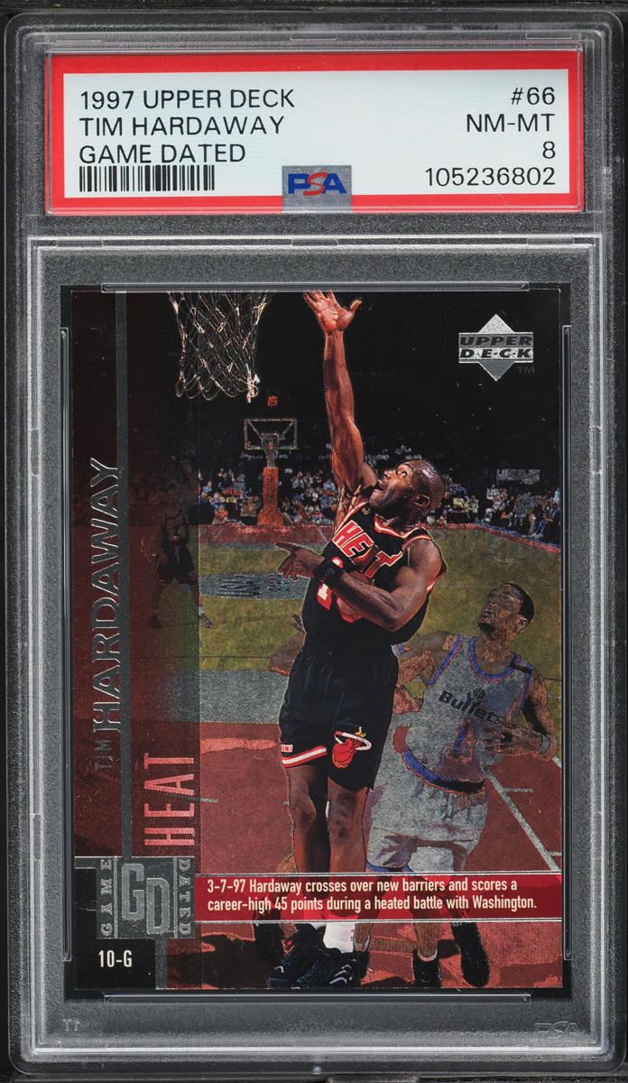 1997 Upper Deck Game Dated Tim Hardaway #66 PSA 8 NM-MT