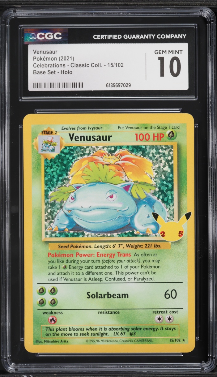2021 Pokemon Sword & Shield Celebrations Classic Collection Holo Venusaur #15 CGC 10 GEM MINT