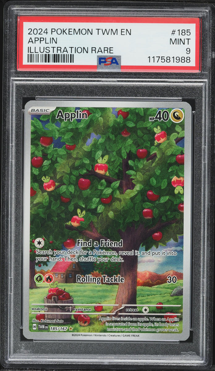 2024 Pokemon Scarlet & Violet Twilight Masquerade IR Applin #185 PSA 9 MINT