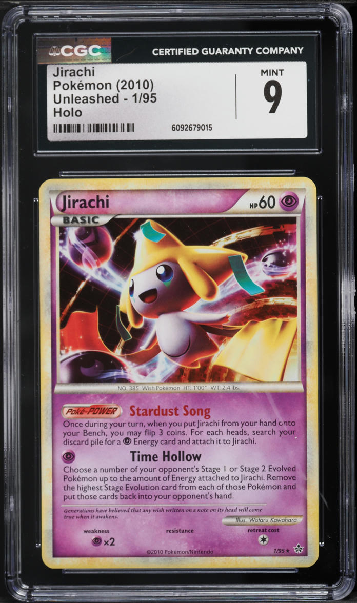 2010 Pokemon HeartGold & SoulSilver Unleashed Holo Jirachi #1 CGC 9 MINT