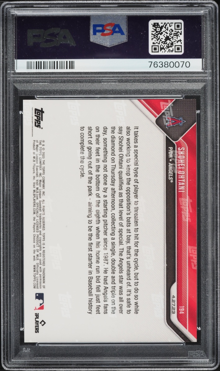 2023 Topps Now Orange Shohei Ohtani /5 #194 PSA 10 GEM MINT