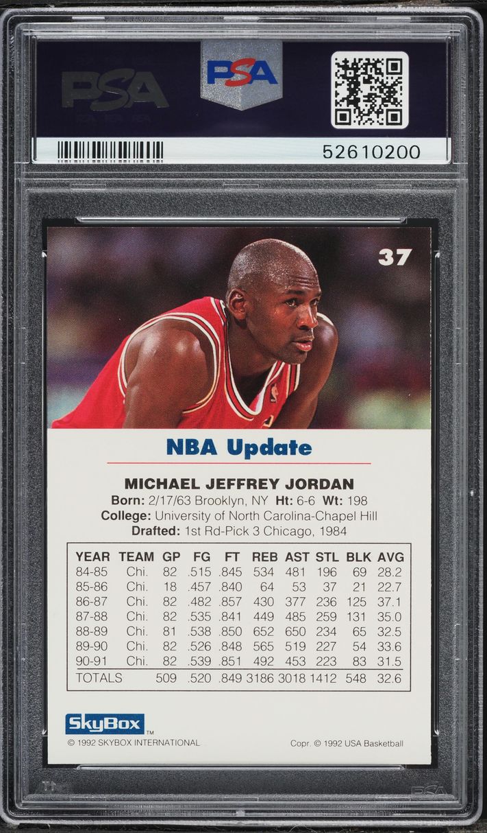 1992 Skybox USA Basketball Michael Jordan #37 PSA 10 GEM MINT