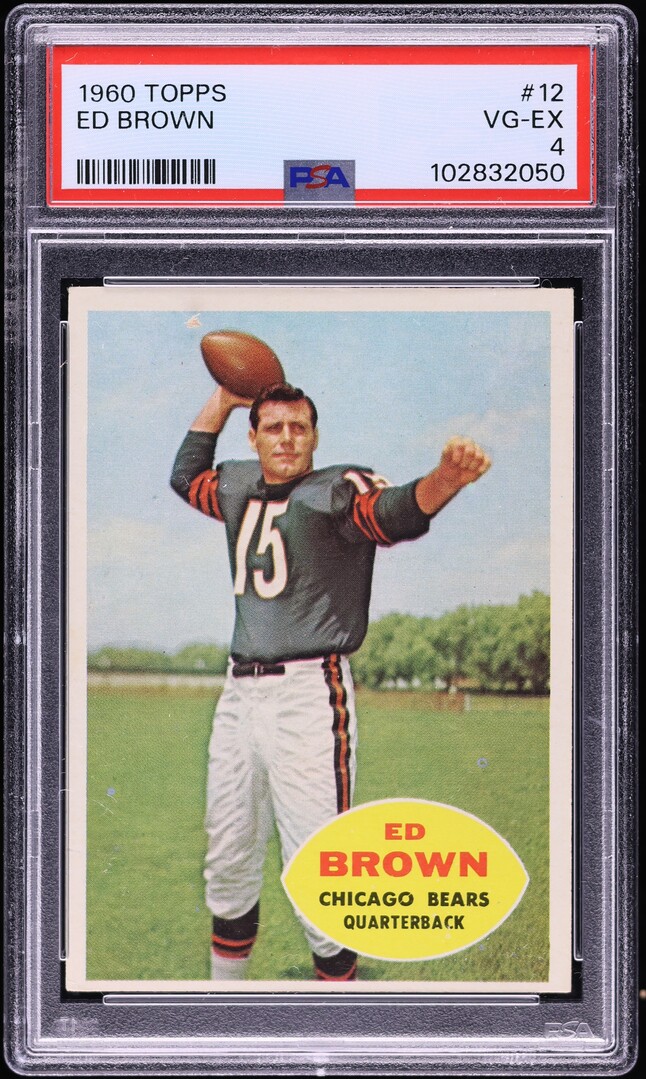 1960 Topps Football Ed Brown #12 PSA 4 VGEX