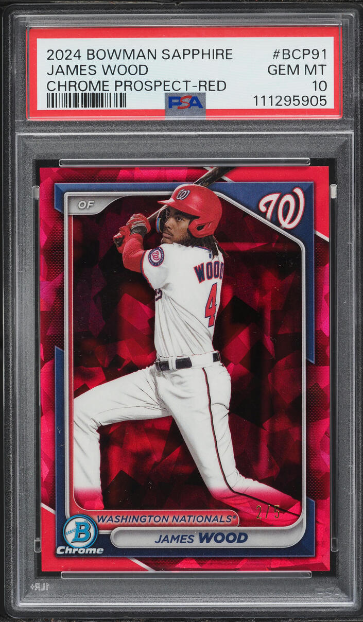 2024 Bowman Chrome Sapphire Red James Wood PROSPECT /5 #BCP-91 PSA 10 GEM MINT