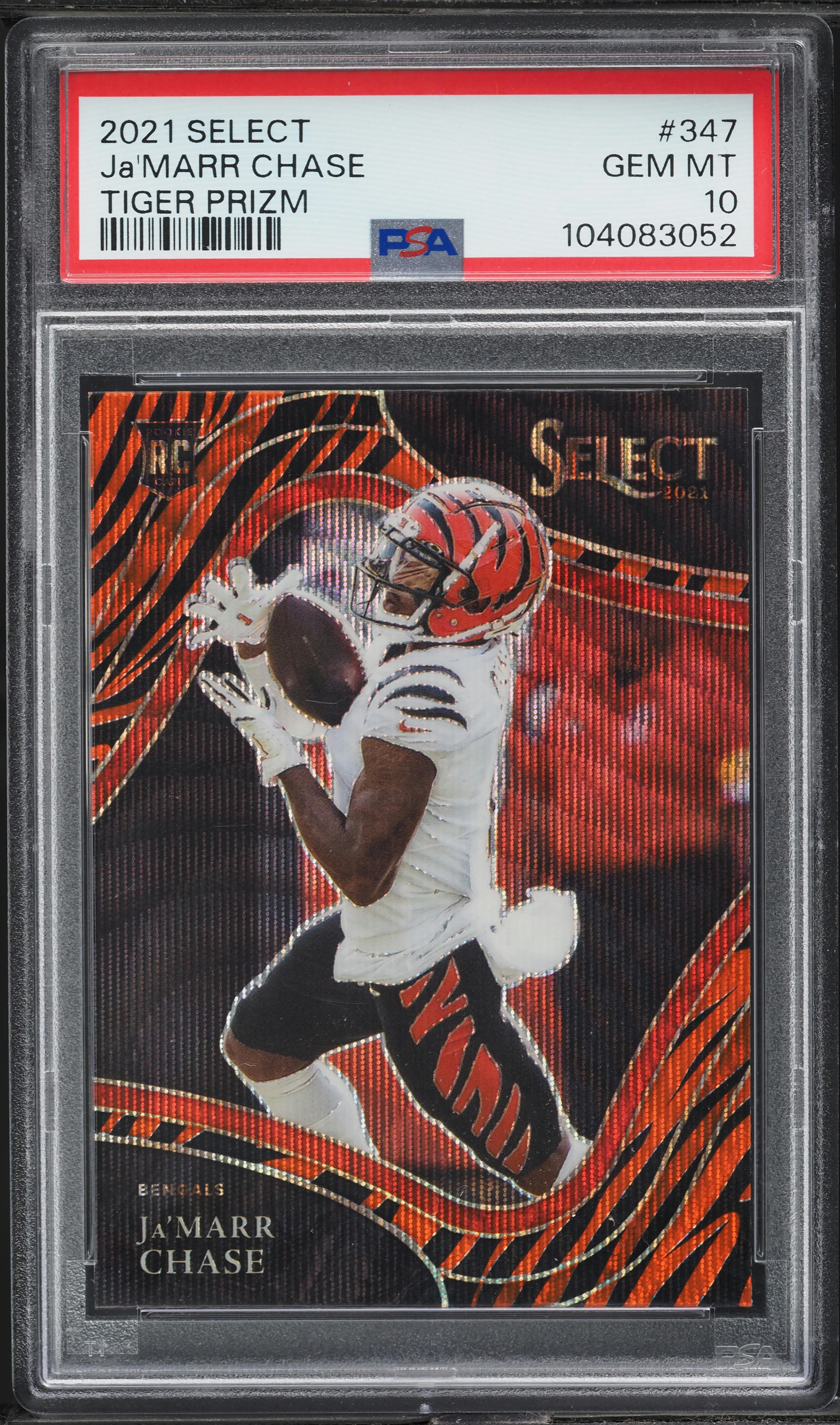 PSA10 チョコレート・ヘヴン　フェイタル カーマ Ja'marr Chase Panini Mosaic #307 Rookie Card Signed PSA 10 “Orange