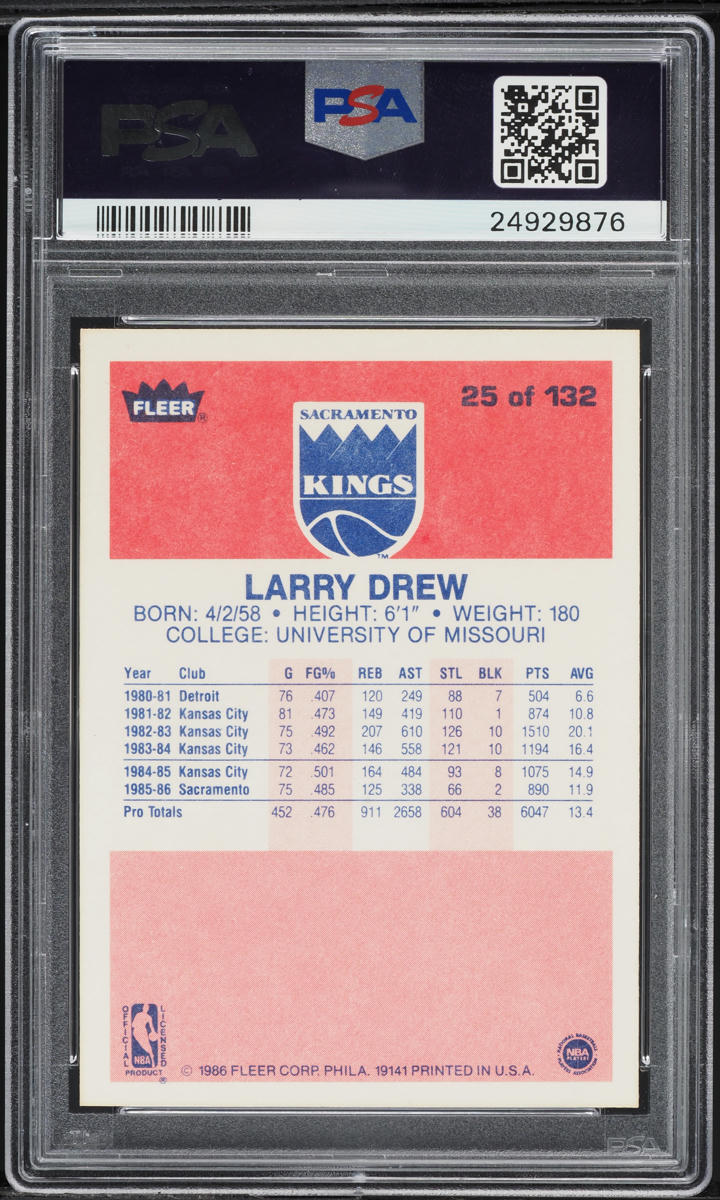 1986 Fleer Basketball Larry Drew #25 PSA 10 GEM MINT