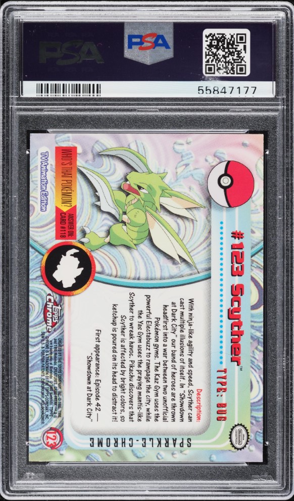 2000 Topps Chrome Pokemon Series 2 Sparkle Scyther #123 PSA 10 GEM MINT