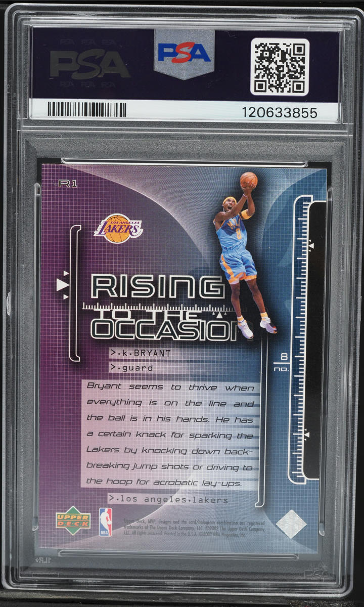 2002 Upper Deck MVP Rising To The Occasion Kobe Bryant #R1 PSA 9 MINT