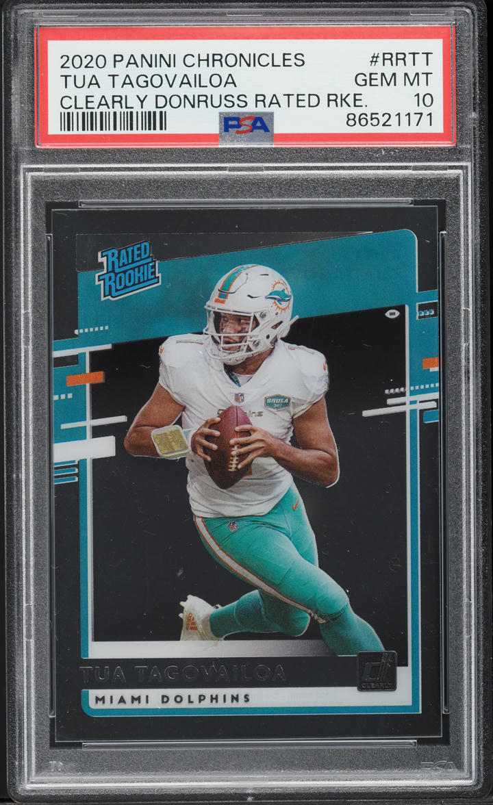 2020 Panini Chronicles Clearly Donruss Tua Tagovailoa ROOKIE #RR-TT PSA 10 GEM