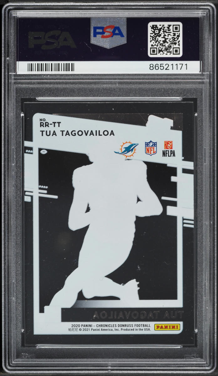 2020 Panini Chronicles Clearly Donruss Tua Tagovailoa ROOKIE #RR-TT PSA 10 GEM