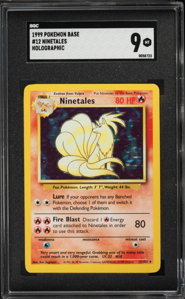 1999 Pokemon Base Set Holo Ninetales #12 SGC 9 MINT