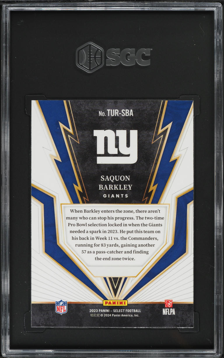 2023 Select Turbocharged Saquon Barkley #TUR-SBA SGC 9.5 MINT+