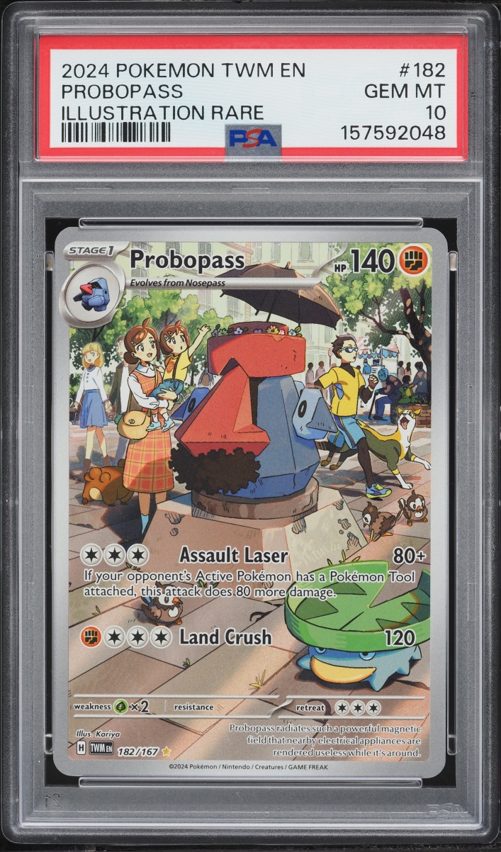 2024 Pokemon Scarlet & Violet Twilight Masquerade IR Probopass #182 PSA 10 GEM MINT