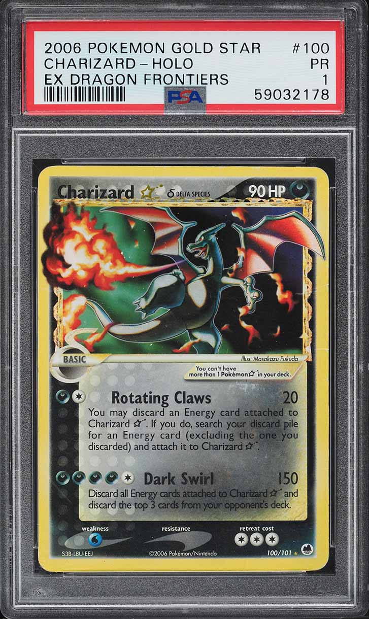 2003 Pokemon EX Dragon Holo Charizard Gold Star #100 PSA 1 PR