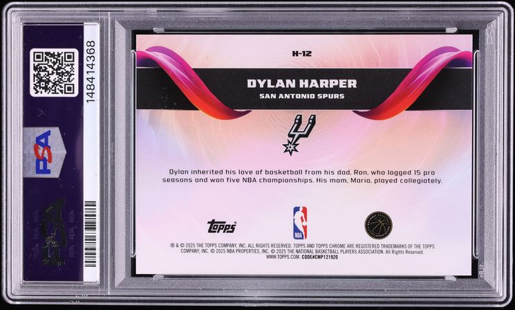 2025 Topps Chrome Helix Dylan Harper ROOKIE #H-12 PSA 10 GEM MINT