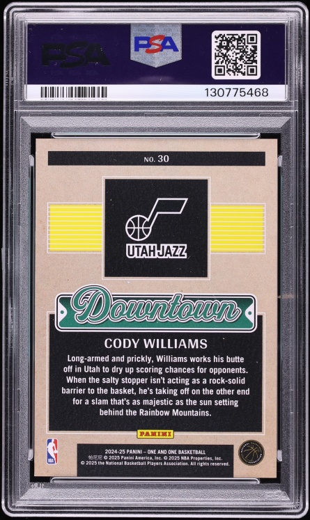 2024 Panini One And One Downtown Cody Williams ROOKIE #30 PSA 10 GEM MINT