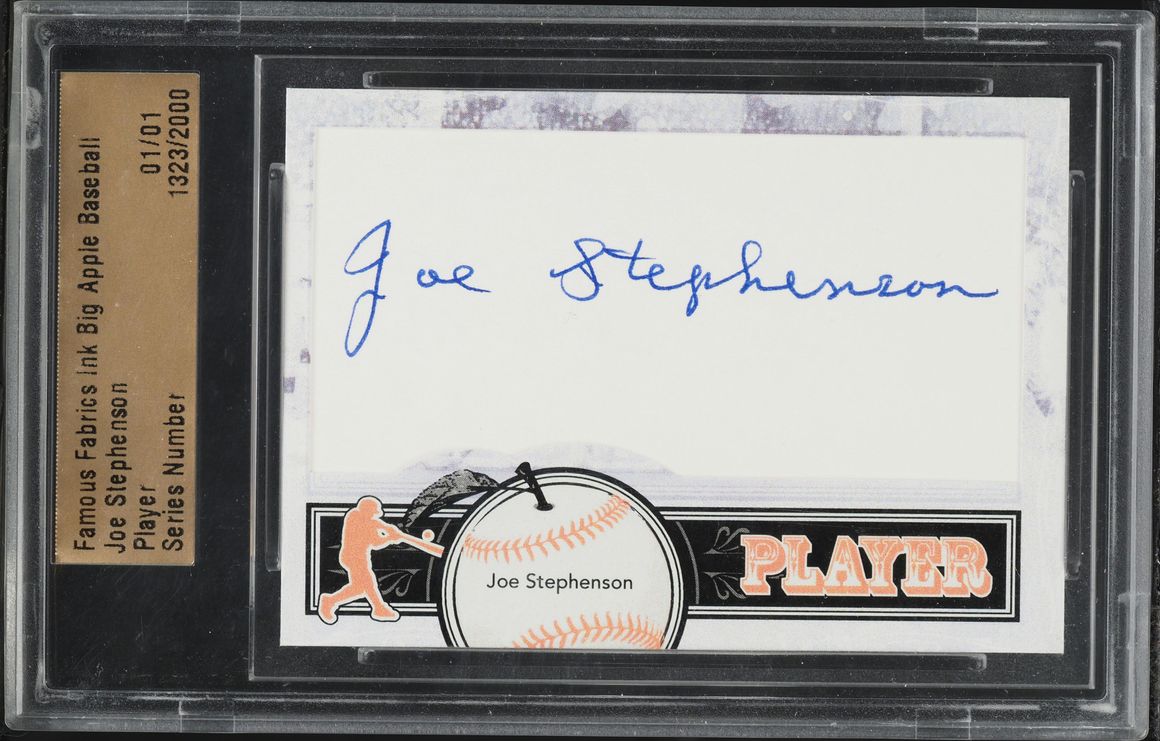 2014 Famous Fabrics Ink Big Apple Edition Cut Signature Joe Stephenson AUTO 1/1