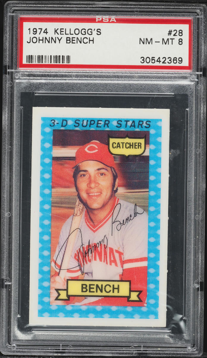 1974 Kellogg's Johnny Bench #28 PSA 8 NM-MT