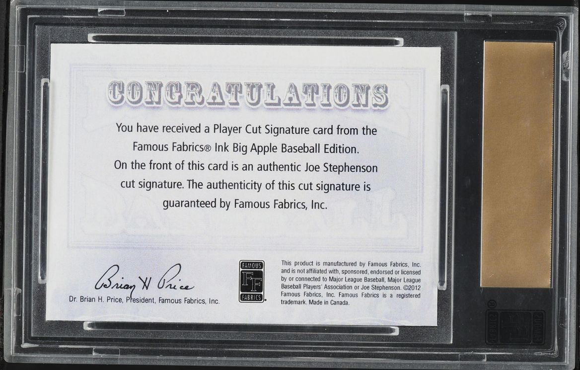 2014 Famous Fabrics Ink Big Apple Edition Cut Signature Joe Stephenson AUTO 1/1