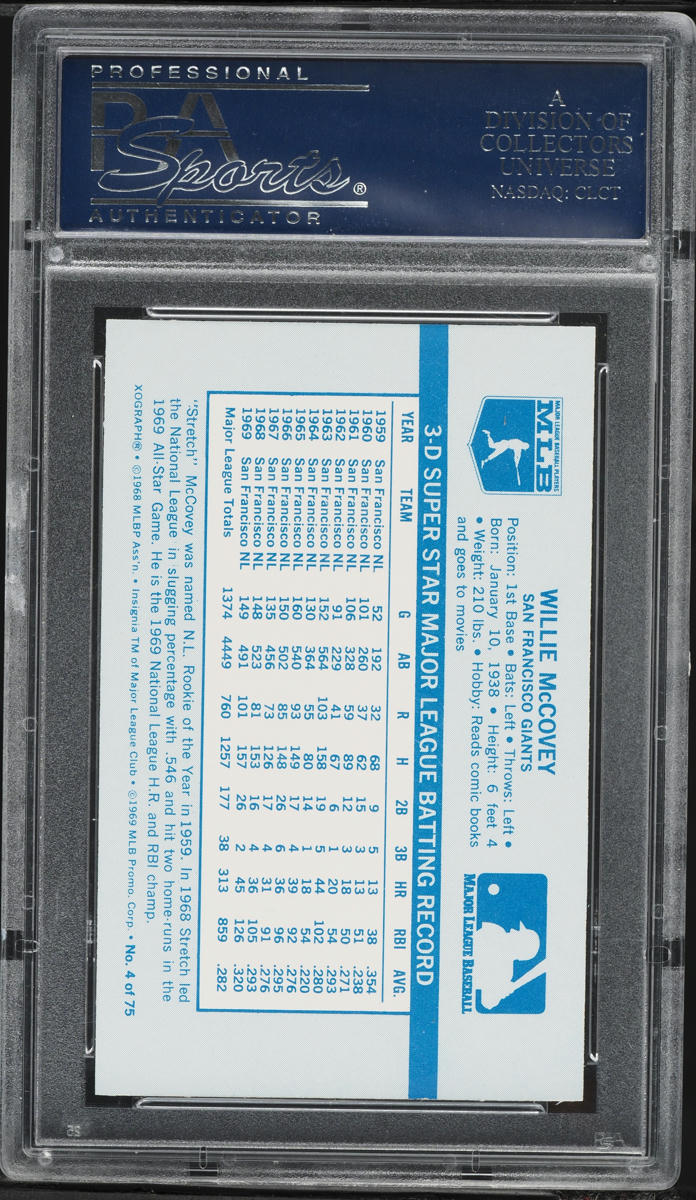 1970 Kellogg's Willie McCovey #4 PSA 9 MINT
