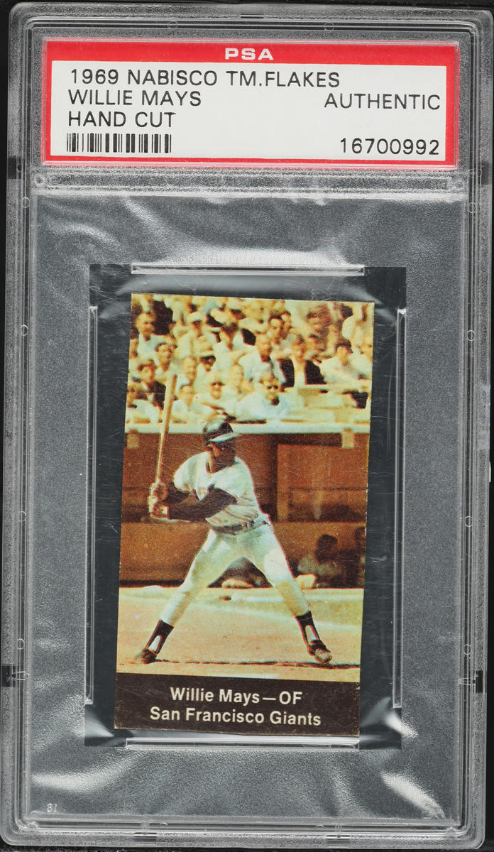 1969 Nabisco Team Flakes Willie Mays HAND CUT PSA AUTH