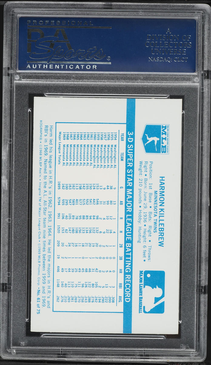 1970 Kellogg's Harmon Killebrew #61 PSA 9 MINT