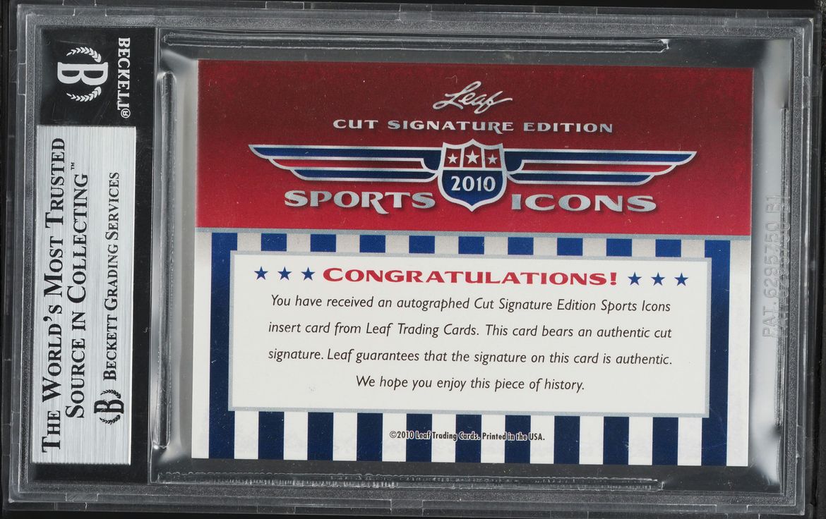 2010 Leaf Sports Icons Cut Signature Edition Tom Seaver AUTO BGS AUTH