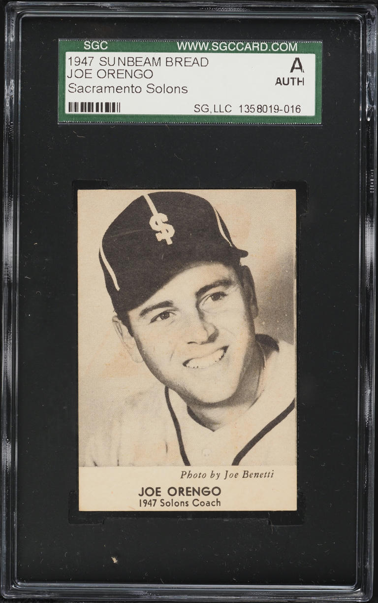 1947 Sunbeam Bread Joe Orengo SACRAMENTO SOLONS SGC AUTH