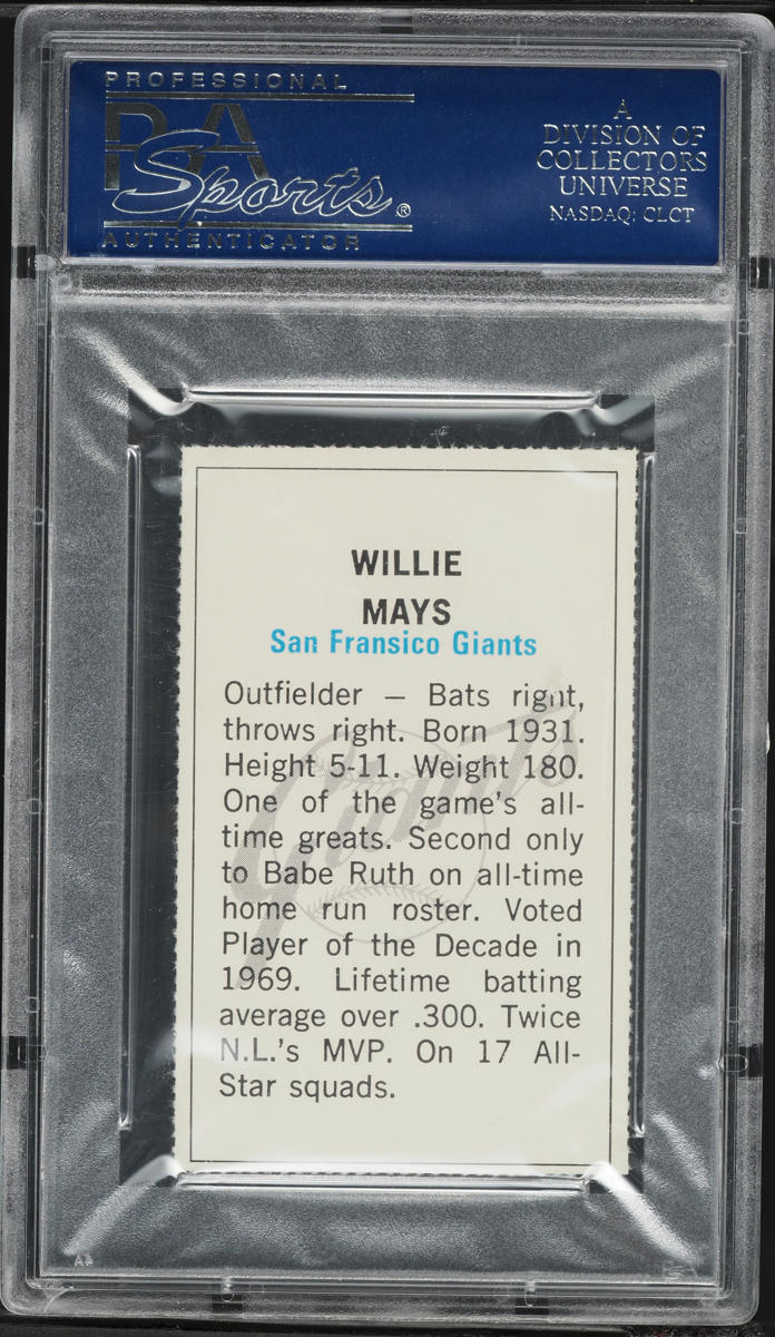 1971 Dell Today's Team Stamps Willie Mays PSA 9 MINT