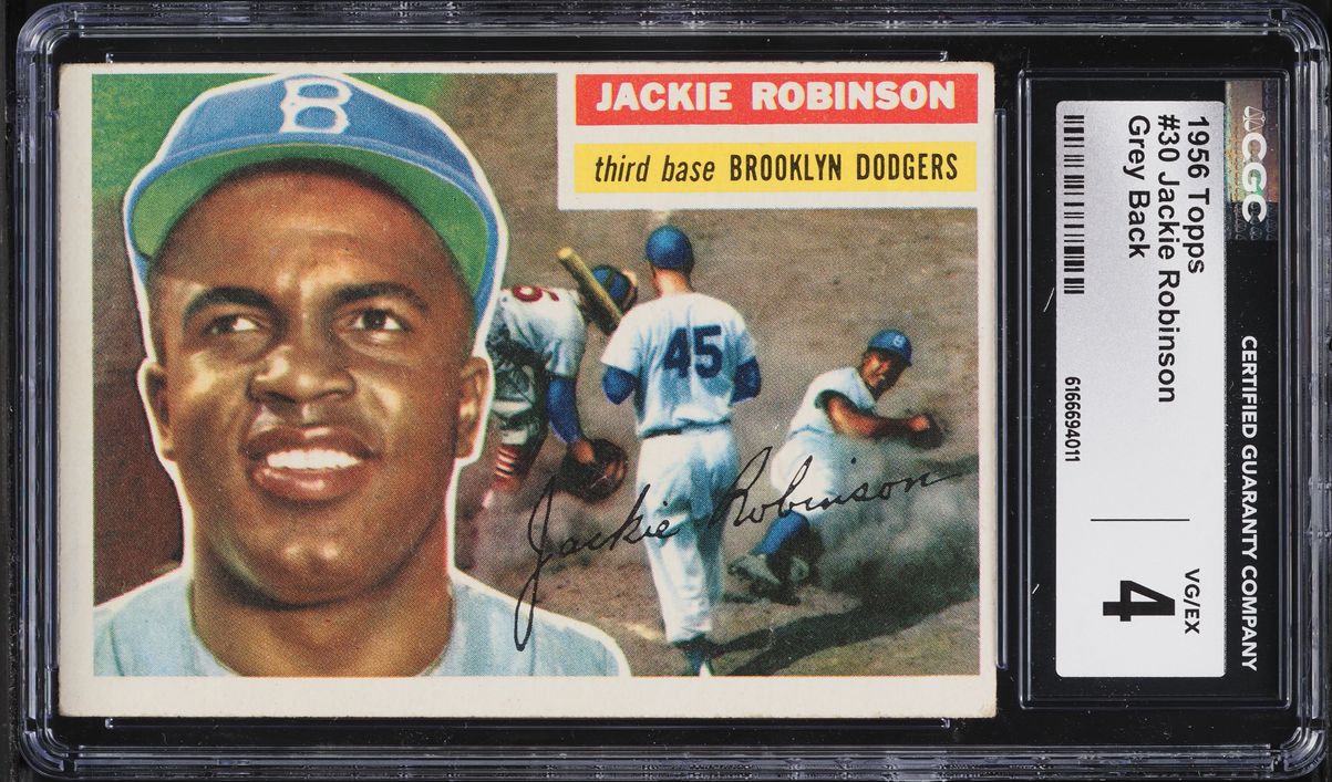 1956 Topps Jackie Robinson GRAY BACK #30 CGC 4 VGEX
