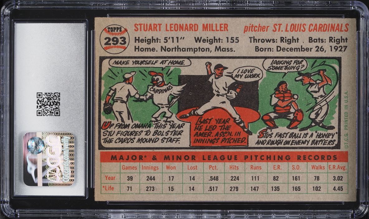 1956 Topps Stu Miller #293 CGC 6.5 EXMT+