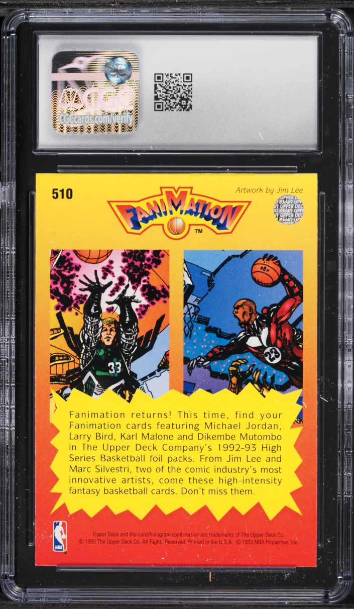 1992 Upper Deck Fanimation Larry Bird & Michael Jordan #510 CGC 8 NM-MT