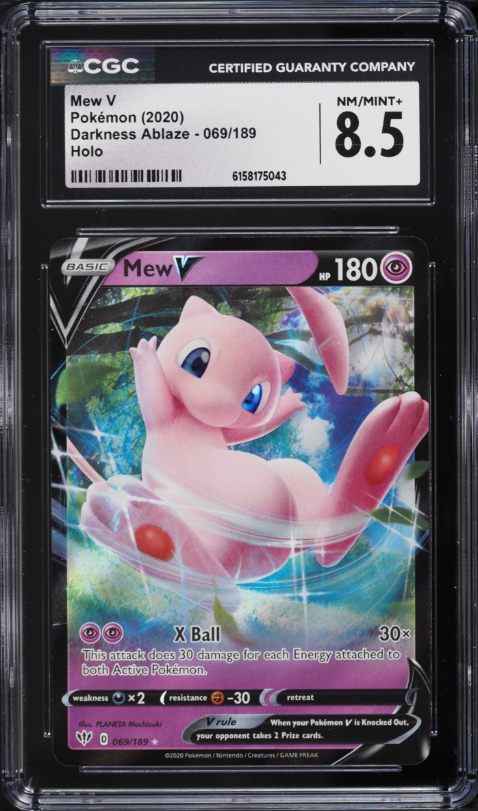 2020 Pokemon Sword & Shield Darkness Ablaze Holo Mew V #69 CGC 8.5 NM-MT+