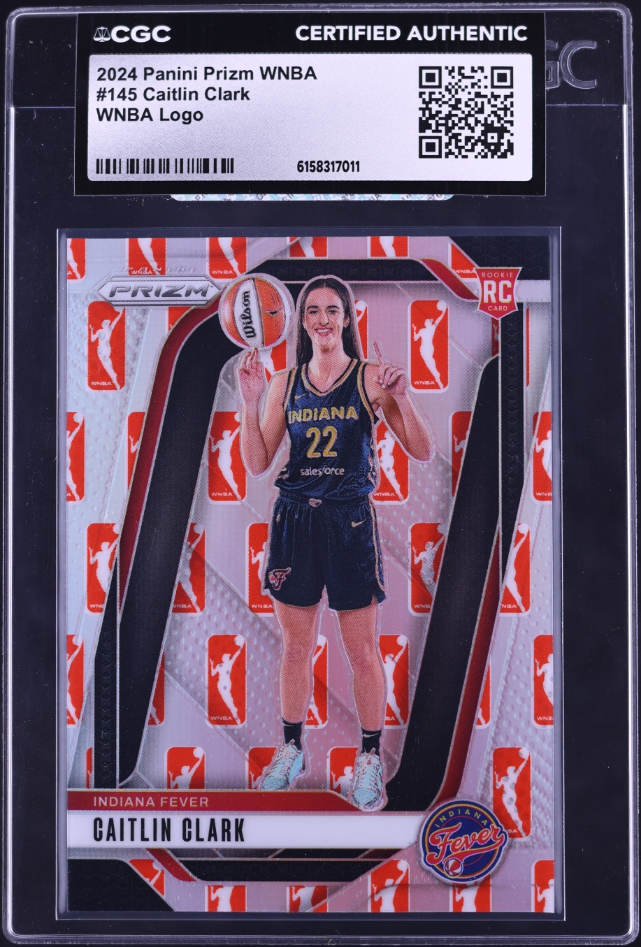2024 Panini Prizm WNBA Logo Caitlin Clark ROOKIE #145 CGC AUTH