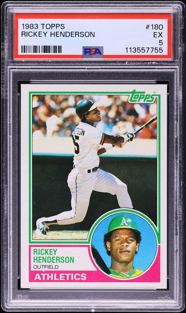 1983 Topps Rickey Henderson #180 PSA 5 EX