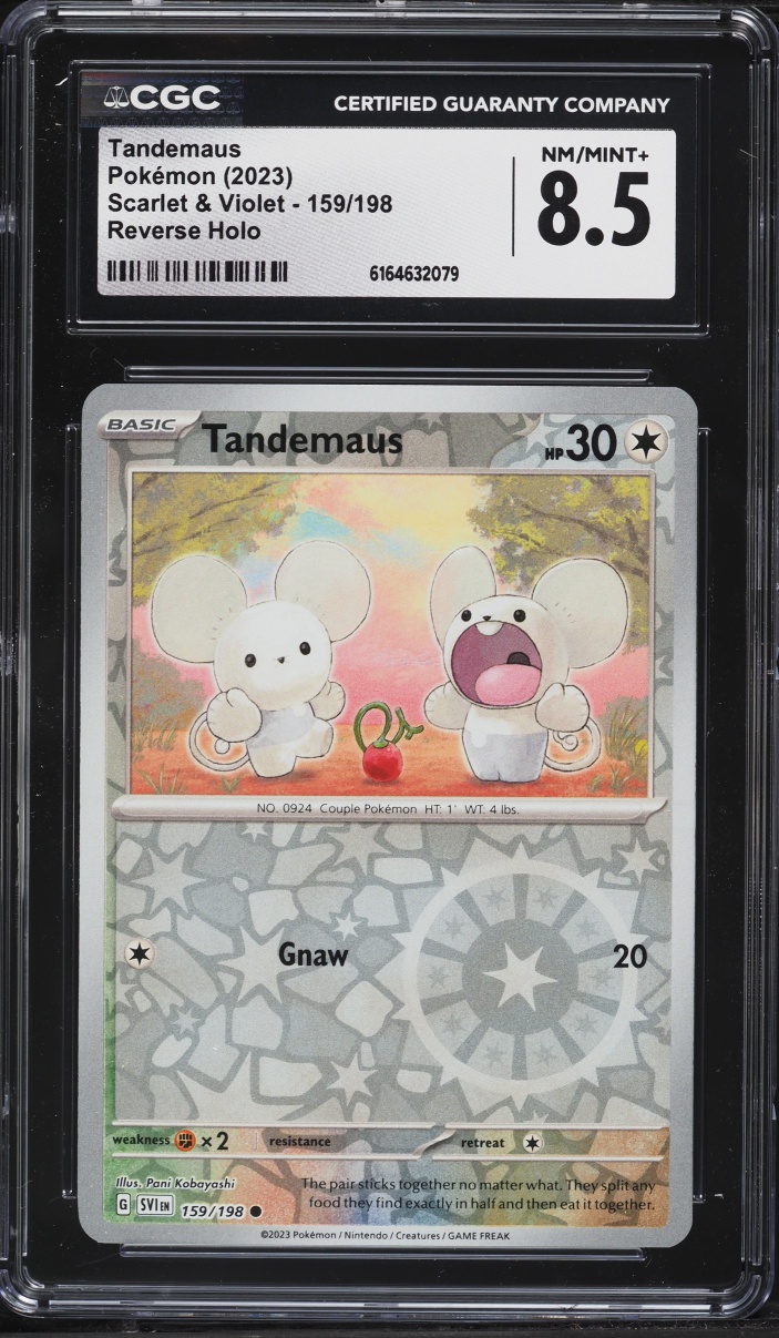 2023 Pokemon Scarlet & Violet Reverse Holo Tandemaus #159 CGC 8.5 NM-MT+