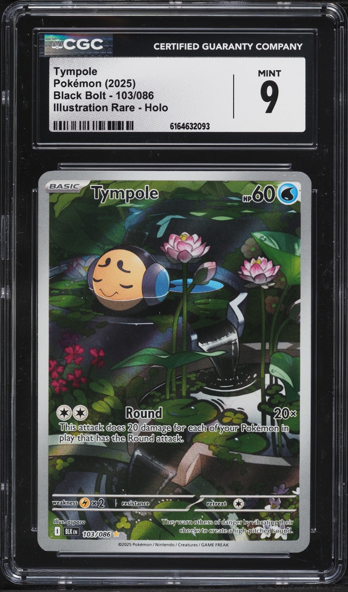 2025 Pokemon Scarlet & Violet Black Bolt IR Tympole #103 CGC 9 MINT