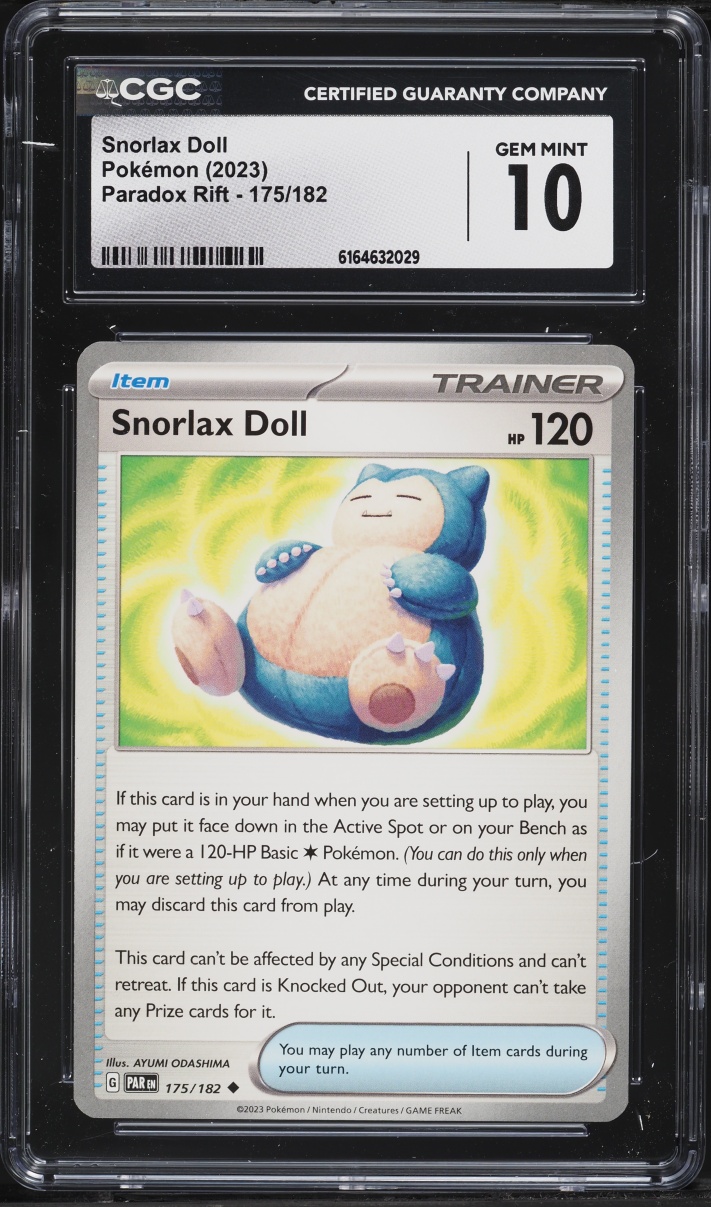 2023 Pokemon Scarlet & Violet Paradox Rift Snorlax Doll #175 CGC 10 GEM MINT