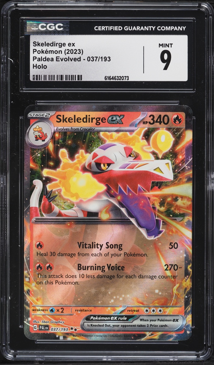 2023 Pokemon Scarlet & Violet Paldea Evolved Holo Skeledirge EX #37 CGC 9 MINT