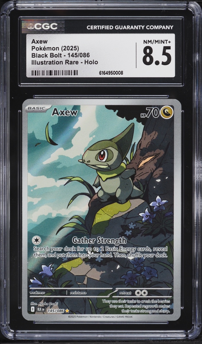 2025 Pokemon Scarlet & Violet Black Bolt IR Axew #145 CGC 8.5 NM-MT+