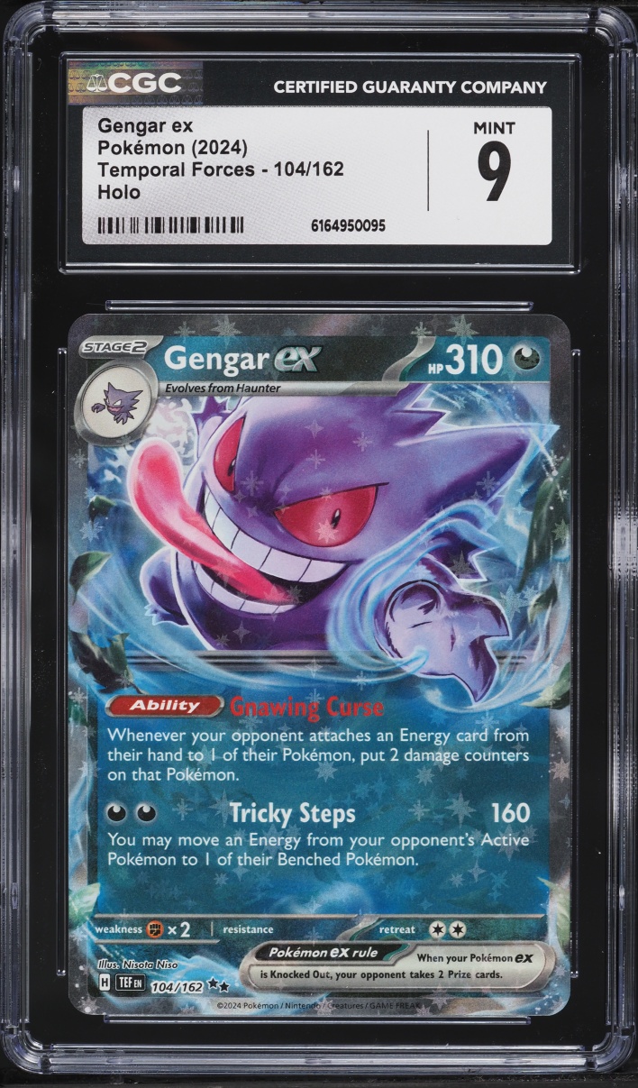 2024 Pokemon Scarlet & Violet Temporal Forces Holo Gengar Ex #104 CGC 9 MINT