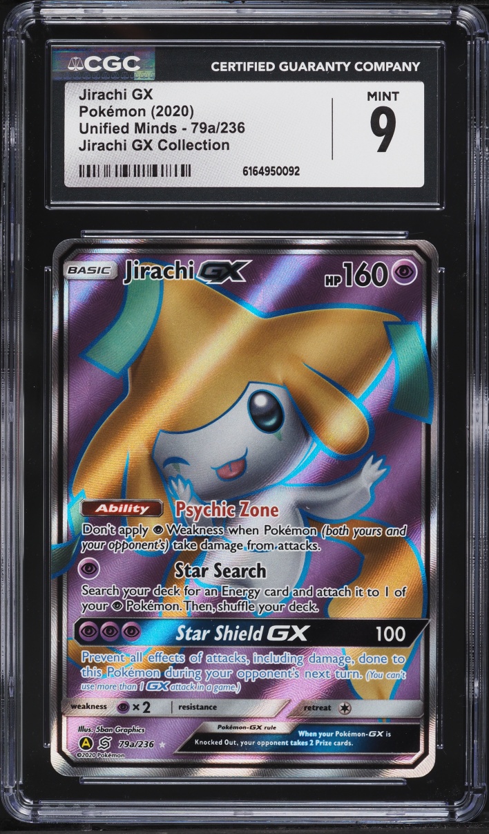 2020 Pokemon Sun & Moon Unified Minds Collection Full Art Jirachi GX #79a CGC 9 MINT
