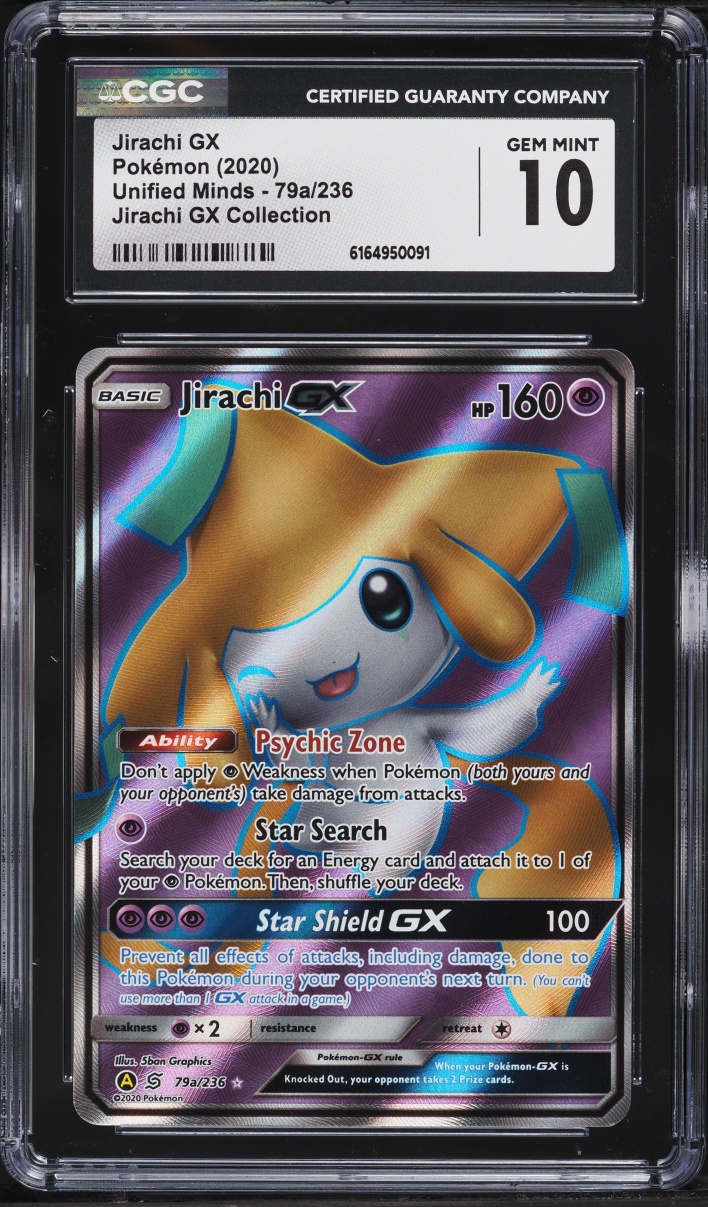 2020 Pokemon Sun & Moon Unified Minds Collection Full Art Jirachi GX #79a CGC 10 GEM MINT